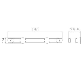 Двойной крючок для ванной Wonzon & Woghand WW-9381-2 хром